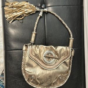 RED Marc Ecko Gold Metallic Bag | Tassel | Flat Size: 7.75" x 8.75"